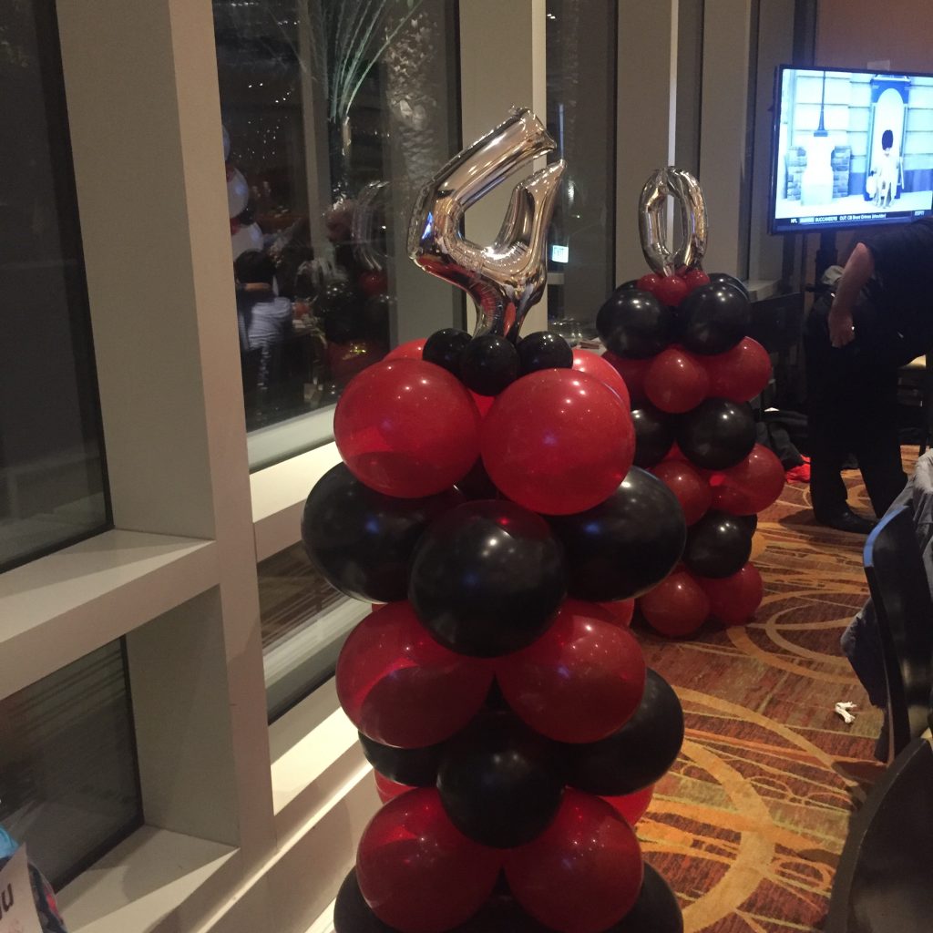40th Birthday Balloon Pillars